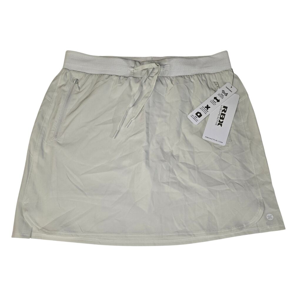 RBX Skort Women's Small Athletic Skirt Shorts Cream Drawstring Pockets NWT